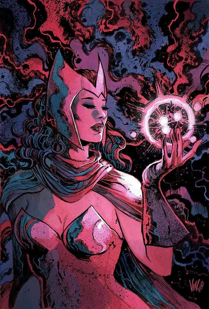 画师vincenzo riccardi绘制的"猩红女巫"旺达·马克西莫夫