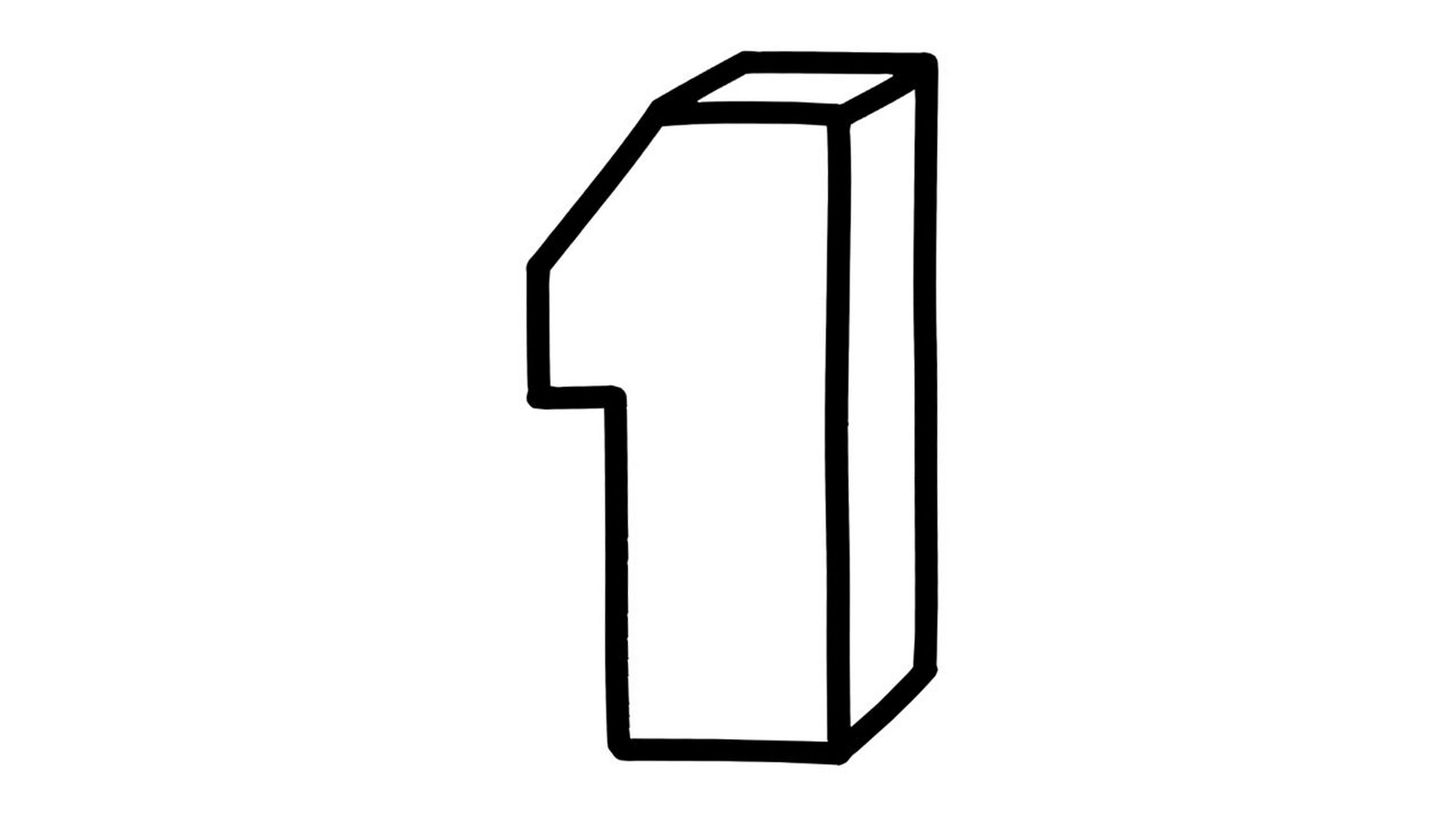 【简笔画素材分享28】9个立体数字 分享9款 立体数字 高清线稿素材