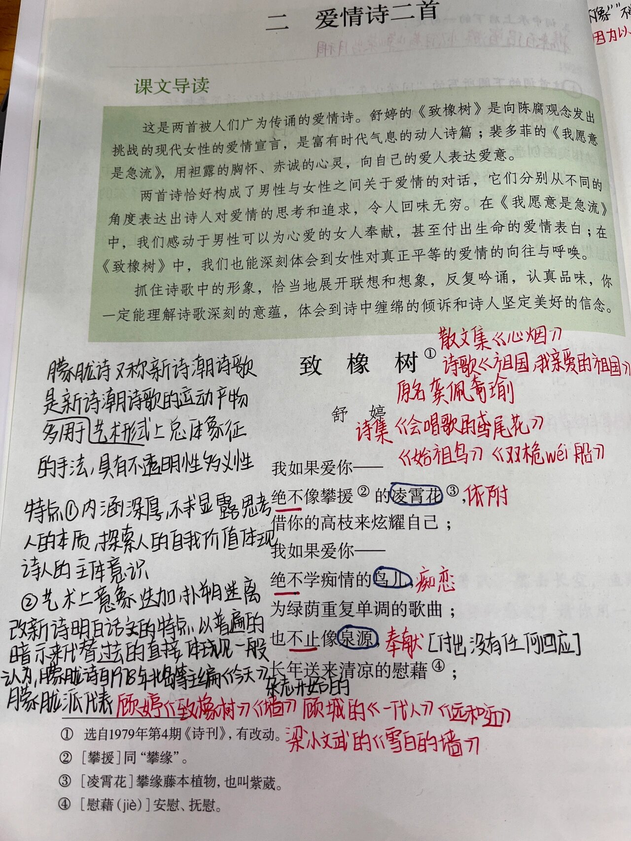 致橡树原文 手写图片