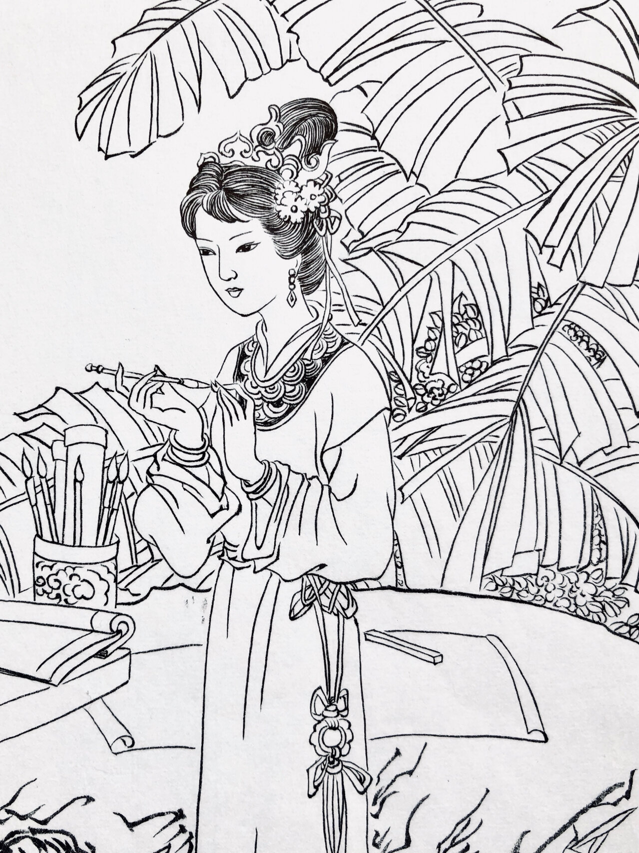 白描|仕女图 临摹 红楼梦61十二金钗73