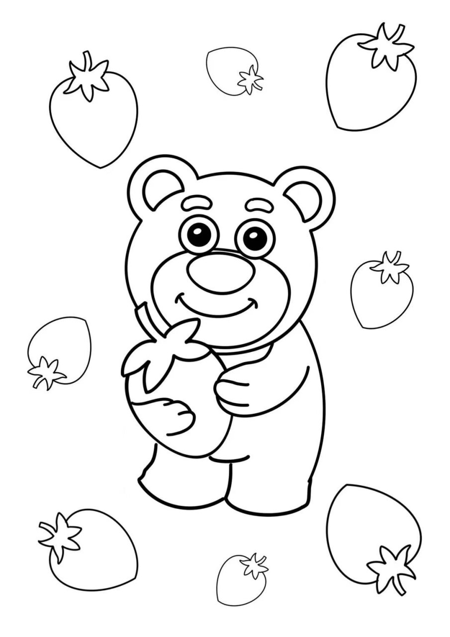 草莓熊简笔画教程 一学就会的草莓熊简笔画教程,儿童草莓熊创意画