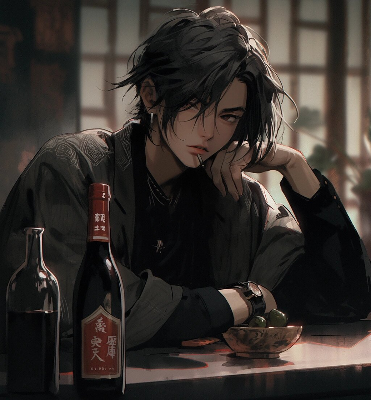 喝酒小哥—男生头像