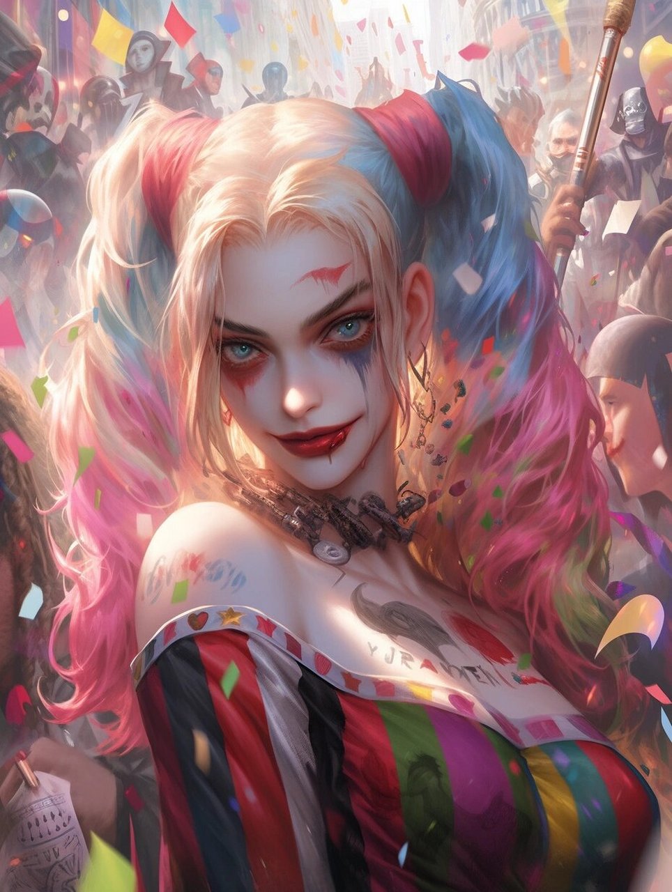 每日壁纸19|小丑女第一集|角色壁纸 在疯狂的阴影中我翩跹舞,我是小丑