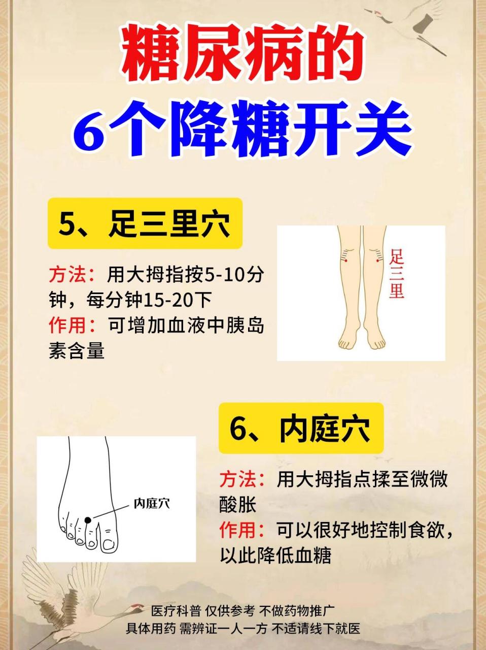 糖尿病的6个"降糖"开关,每天按一按 1,然谷穴 方法:每晚洗完脚后,用大