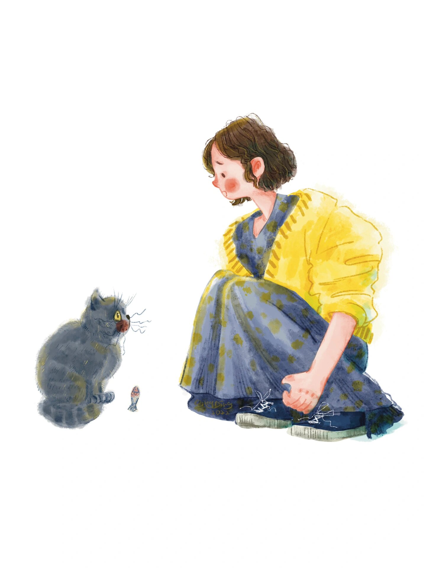 女孩与猫(头像自取)