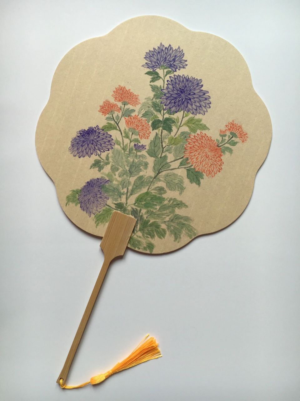 紫色系列手绘国画扇子合集 手绘国画团扇