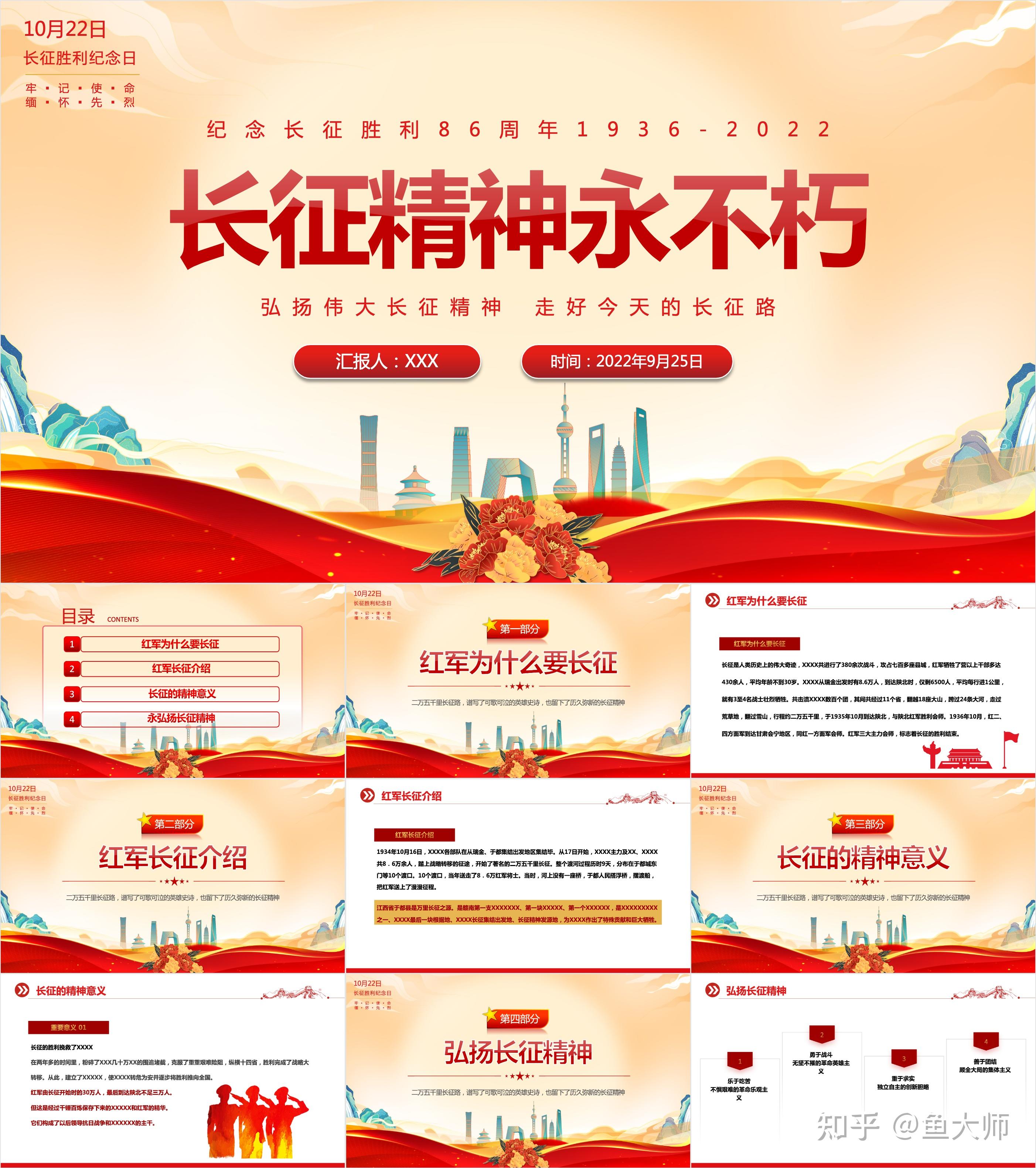 最新19套高质量长征精神长征胜利86周年ppt课件