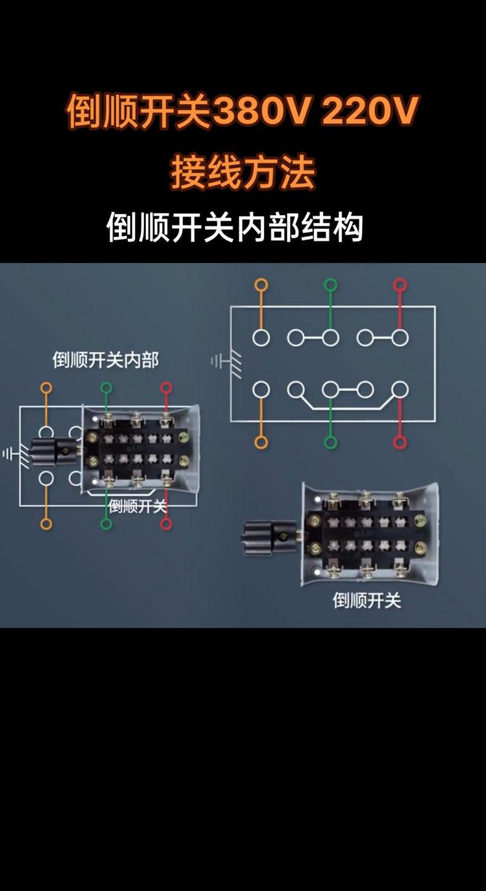 倒顺开关380v  220v接线方法