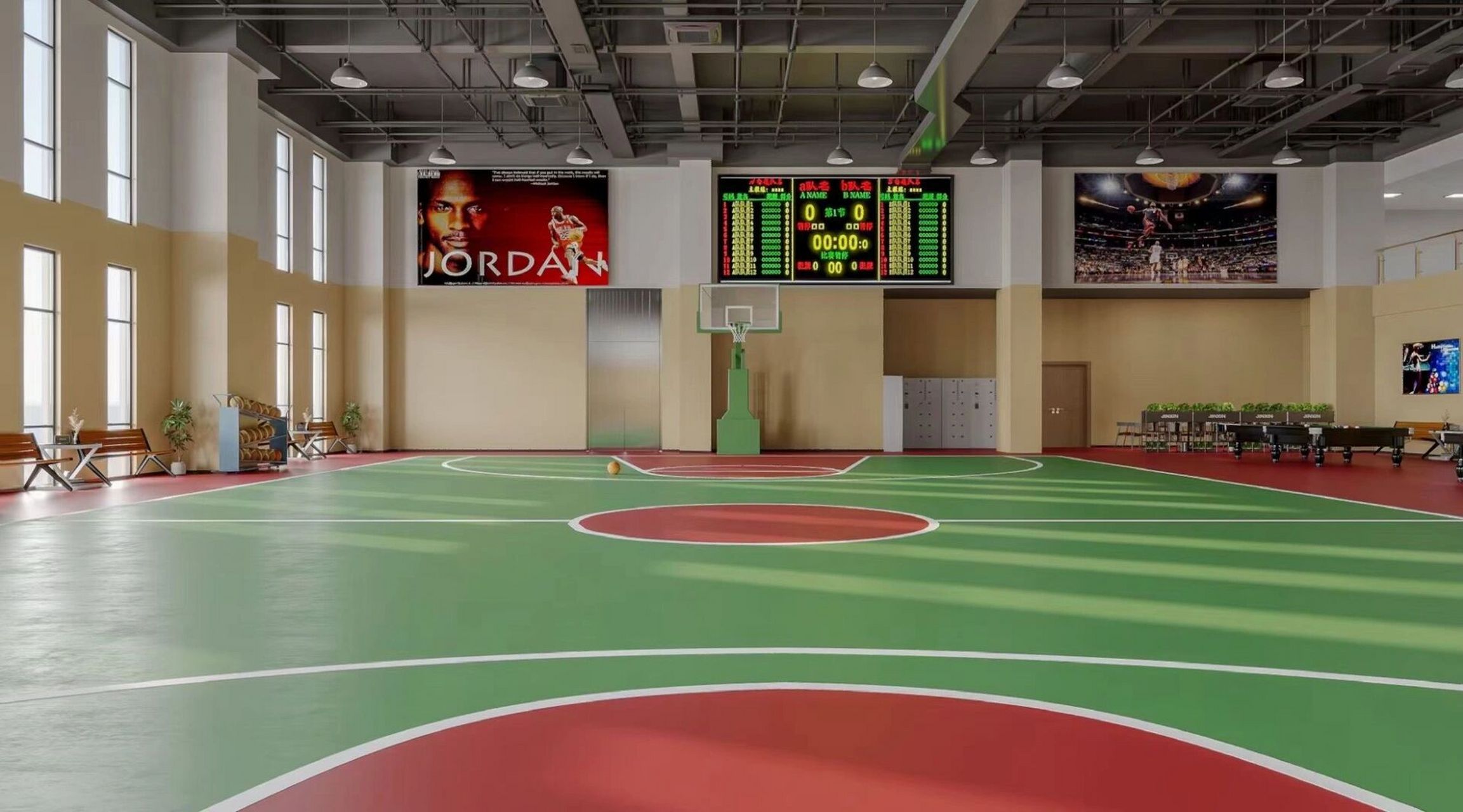 体育馆效果图 su建模篮球馆2天时间搞定