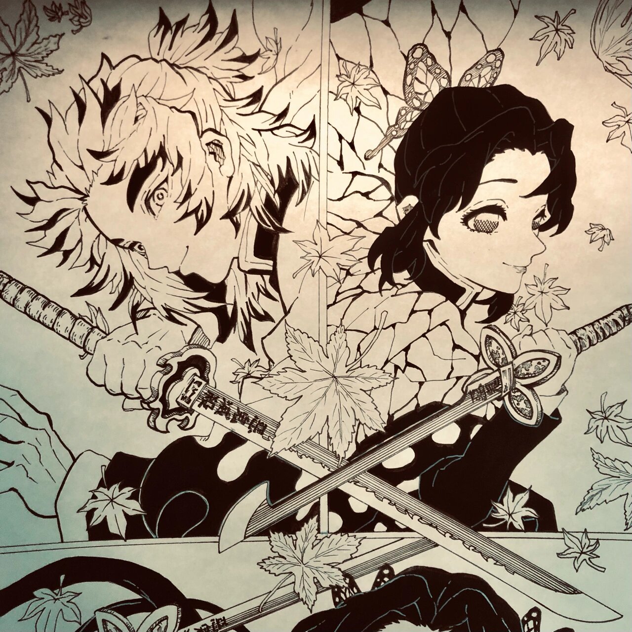 鳄鱼老师的画风是真的好难画啊 难得画了一次鬼灭之刃 结果在画大哥