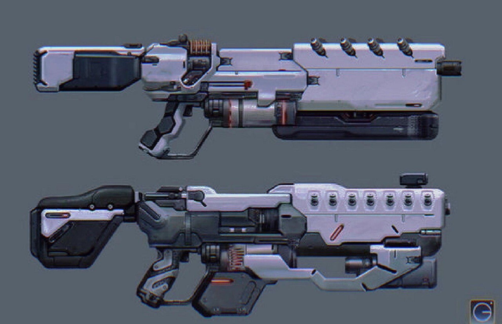 科幻硬表面枪械设计分享(提高审美) 硬科幻题材 机械硬表面设计 枪械