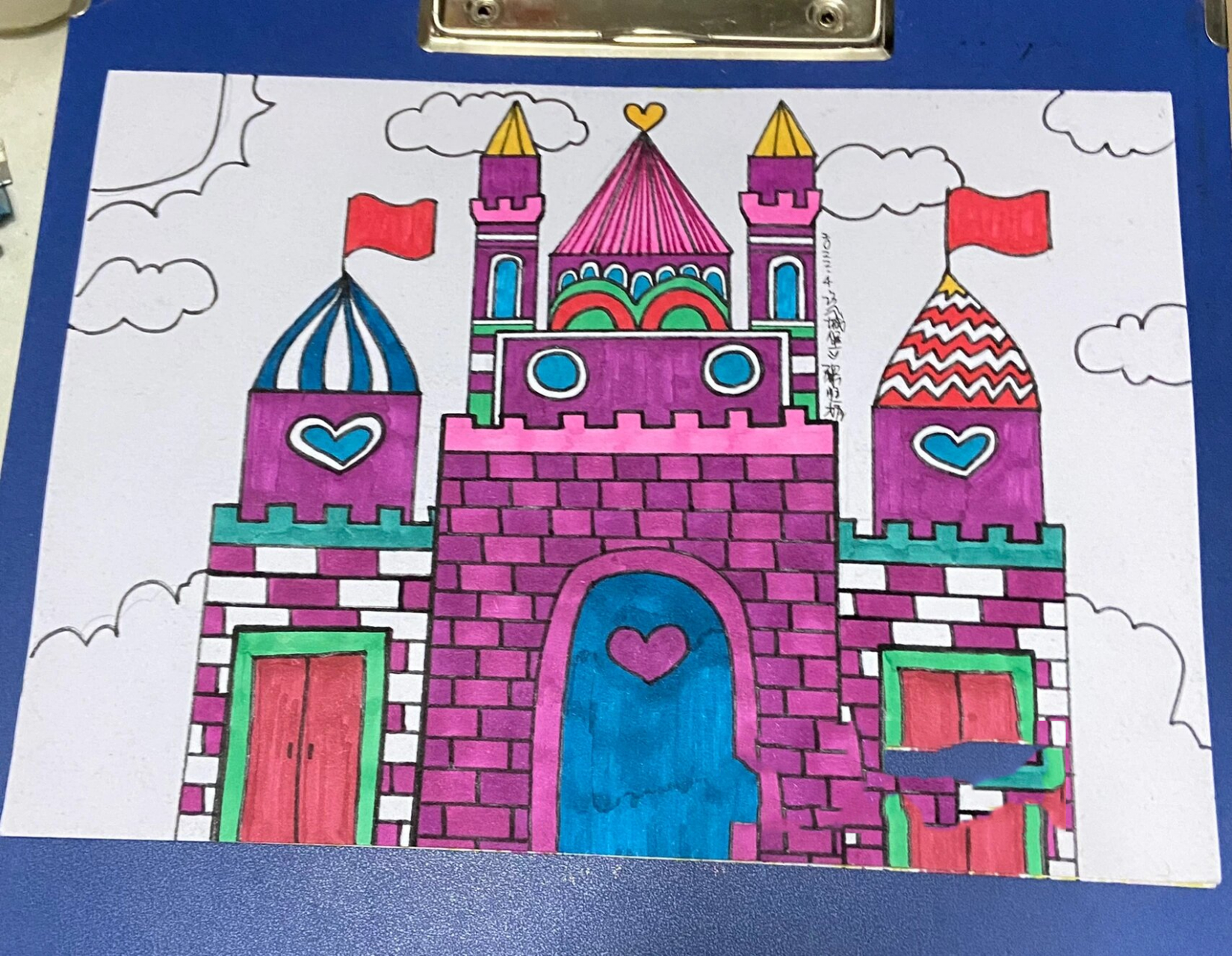 儿童马克笔创意简笔画《城堡98》