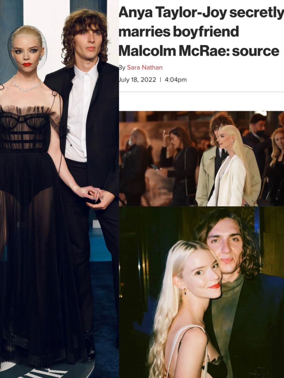 据外媒,anya taylor-joy与男友malcolm mcrae结婚.