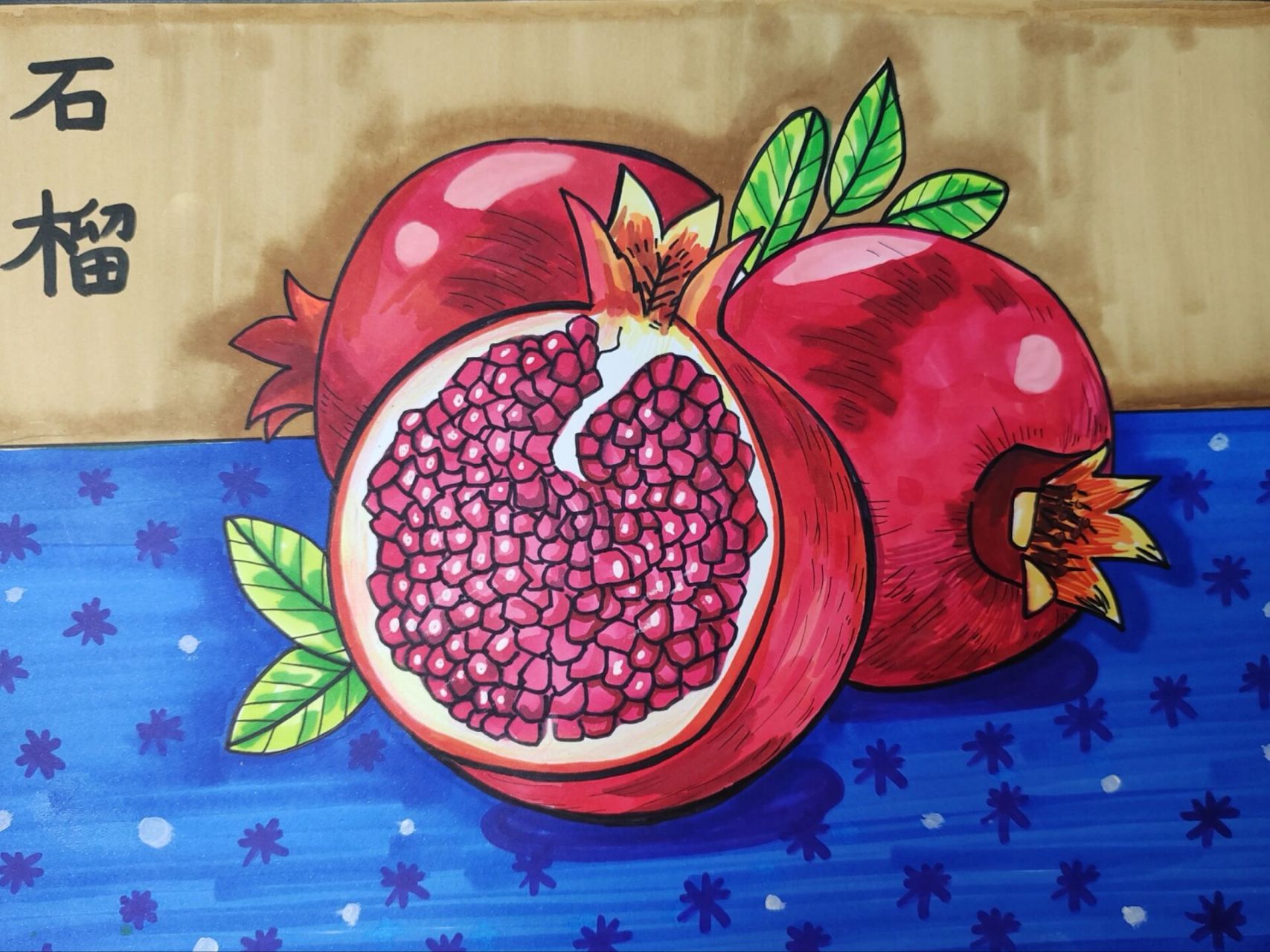 观察石榴的素材图片,感受石榴的造型变化.