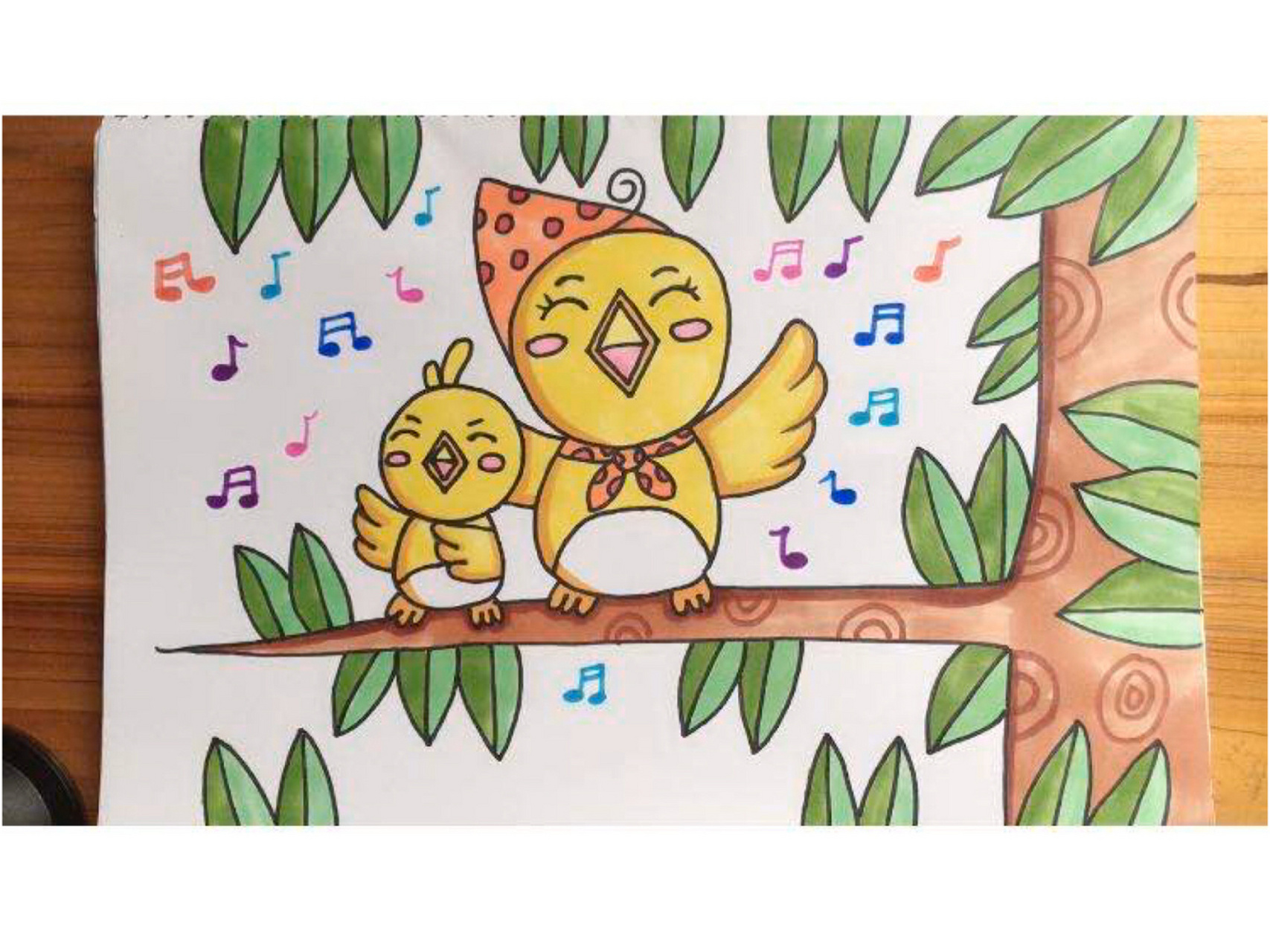 马克笔/手绘/儿童画/春天/幼儿园 【爱唱歌的小鸟】00 会陆续发一些