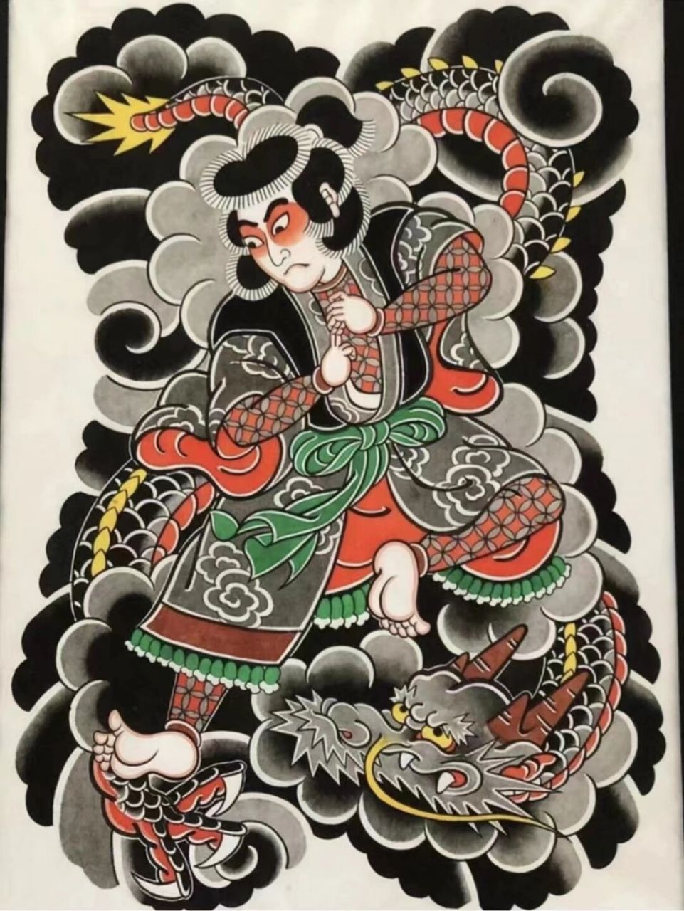 9张日式满背纹身手稿|传统满背 满背专属人员集合,适合喜欢日式传统的