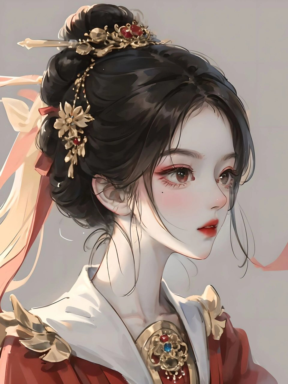 头像壁纸 61 古风红衣女子