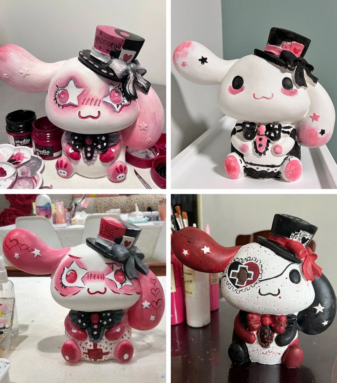 石膏娃娃玉桂狗集合 玉桂狗石膏娃娃真是太可爱了!快艾特你的朋友来画