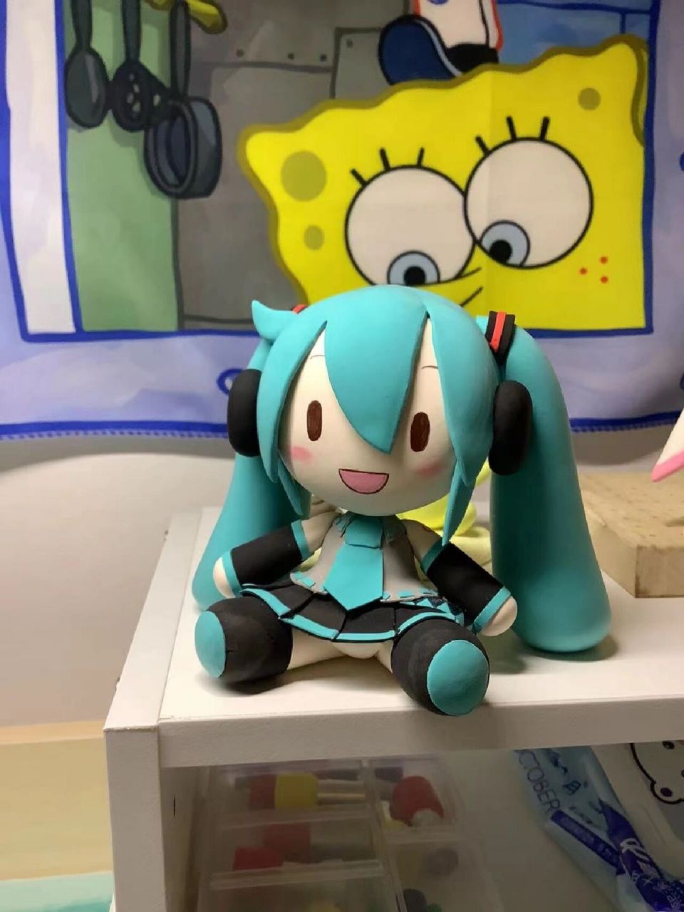 超轻粘土捏的初音fufu! 好可爱好可爱呀