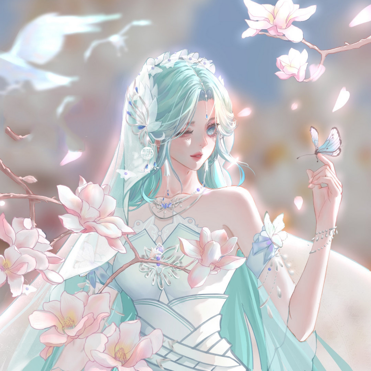 唐舞桐|情人节贺图 92〖 214 72 情人节 〗 天空盘旋的白鸽 指间