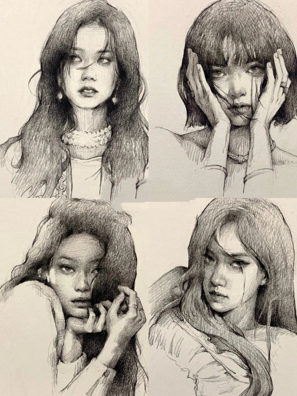 素描blackpink图片