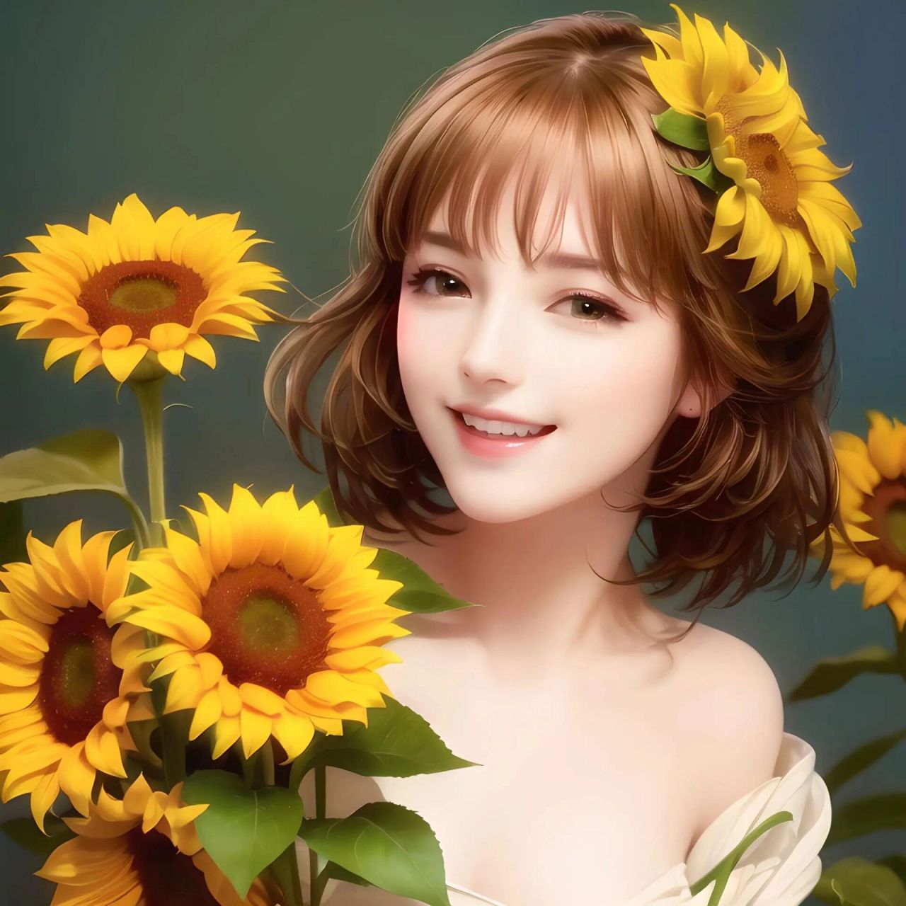 向日葵女孩|头像|微信头像 愿我们像向日葵一样,永远阳光明亮78