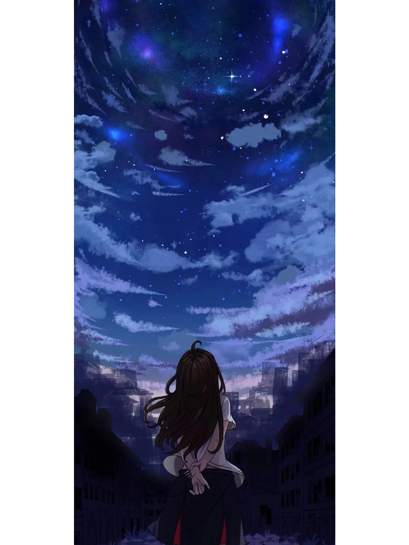 长屏星空动漫高清壁纸破碎感