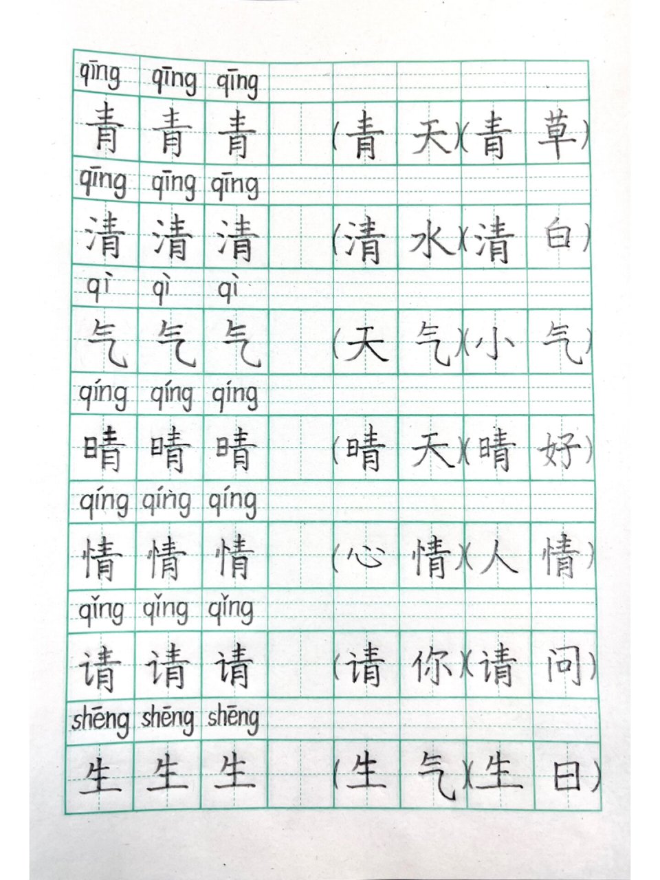 《小青蛙》生字 组词