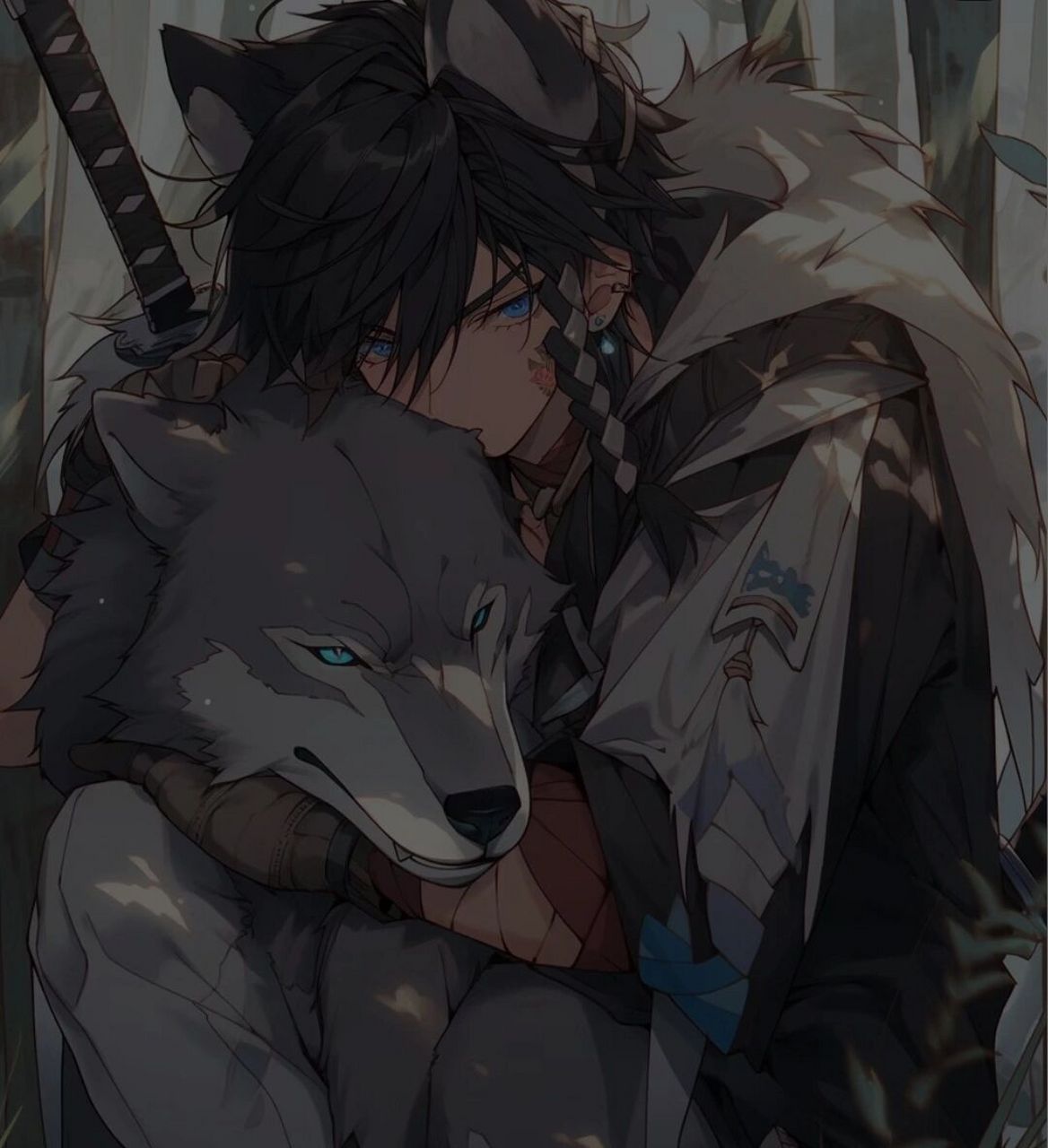 狼的二次元头像!