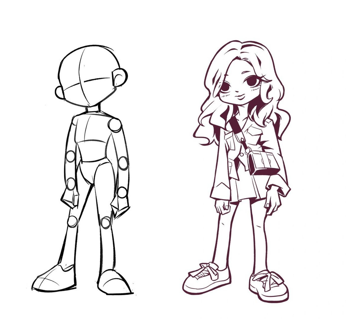 q版人物速写 4头身人物速写练习 #画画# #光sir手绘# #手绘