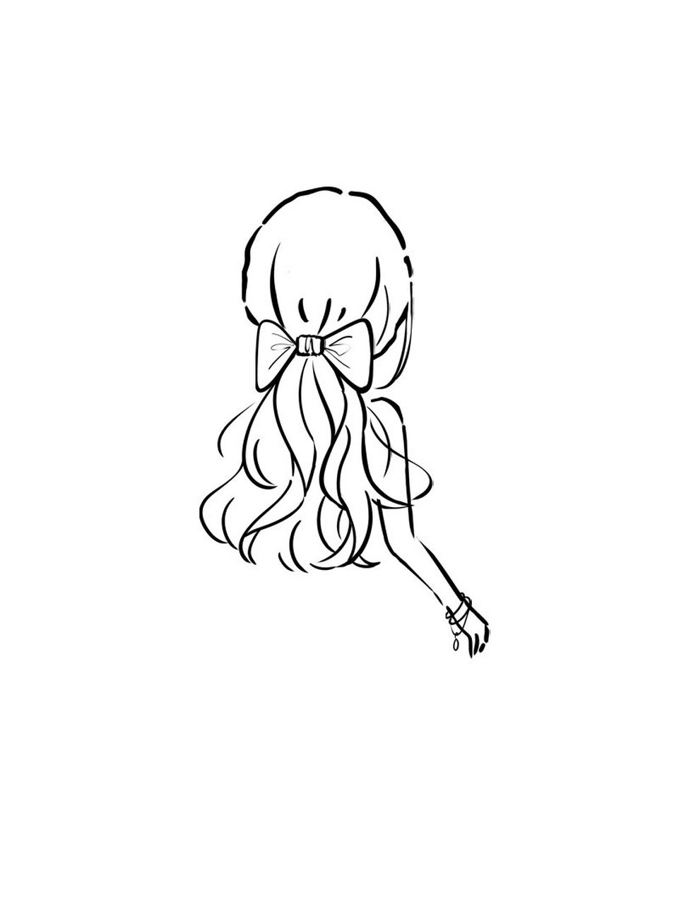 奔赴下一场山海 背影系列—手绘过程分享 简笔画|可爱女生|治愈|头像