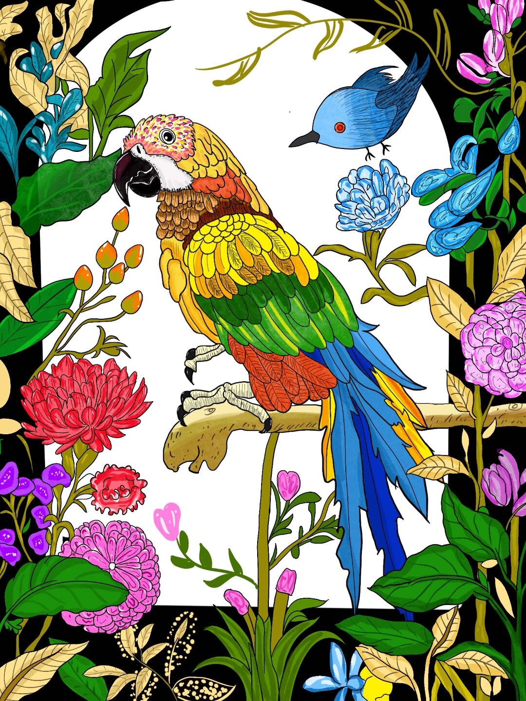 儿童创意画 鸟儿的秘密花园