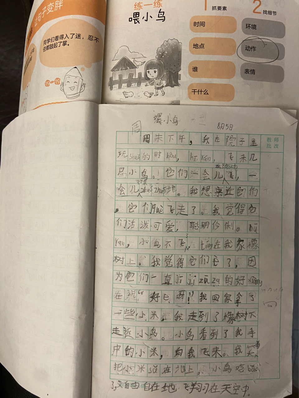 看图写话打卡#喂小鸟# 看图写话打卡#喂小鸟