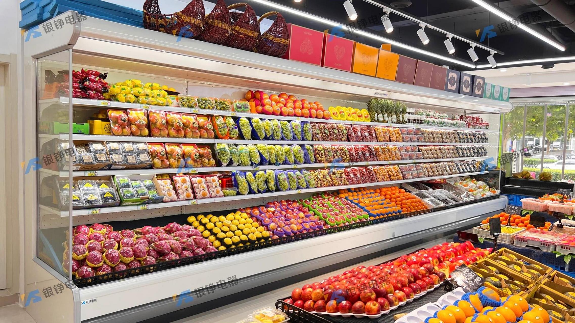 买家秀 | 6米精品水果风幕柜陈列案例 好冷柜,认准银铮电器～ 	 风幕