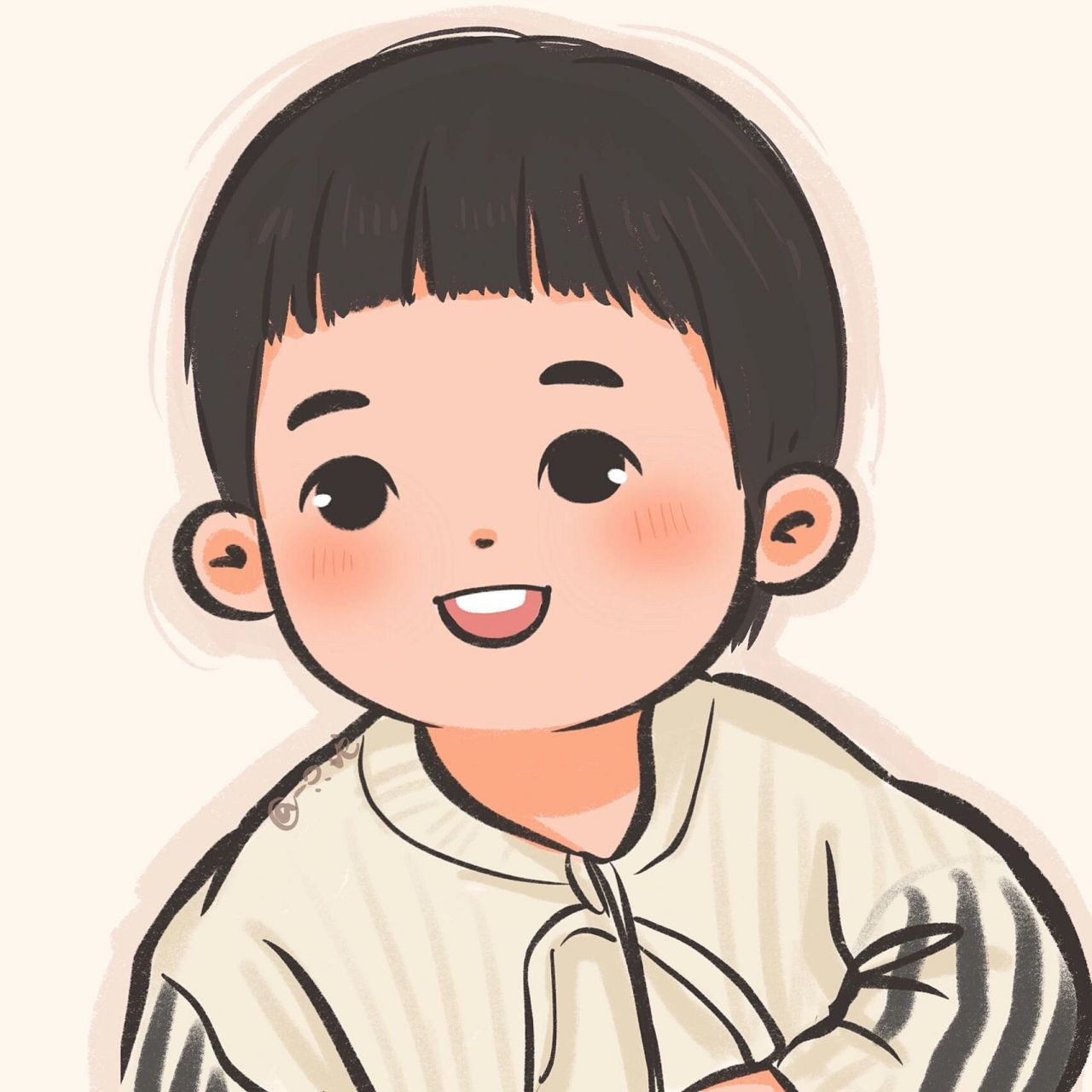 两只小可爱|插画情头手绘可爱萌娃头像 萌娃情头来啦 情头可做个人