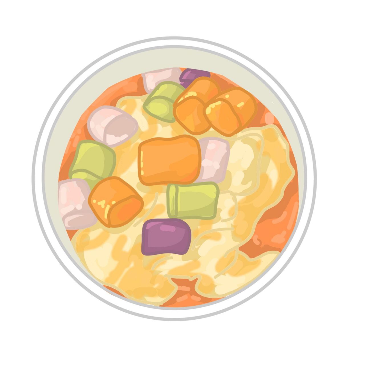 糖水简笔画|美食简笔画 夏天少不了糖水 冰冰凉凉