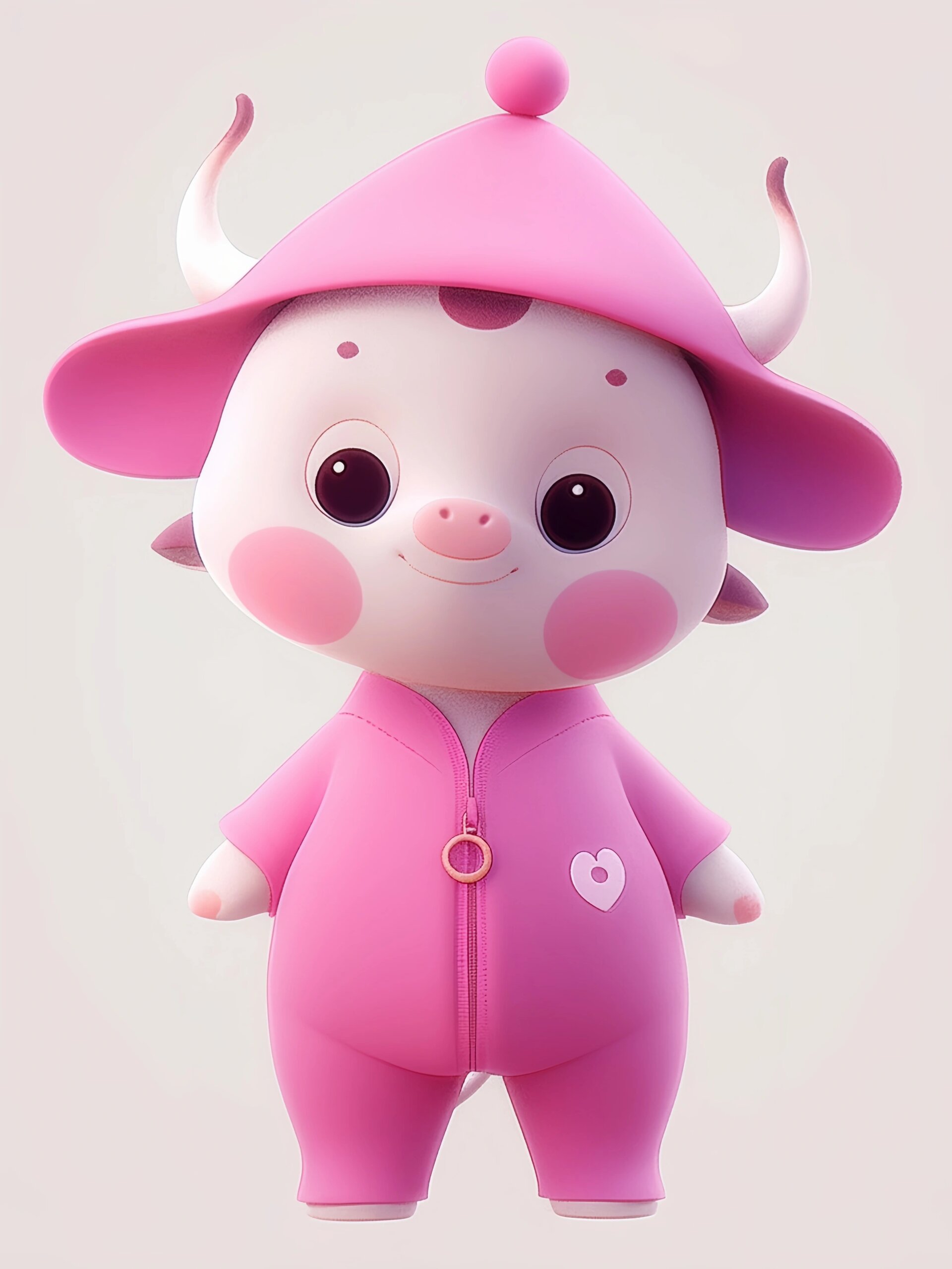 粉色卡通小奶牛