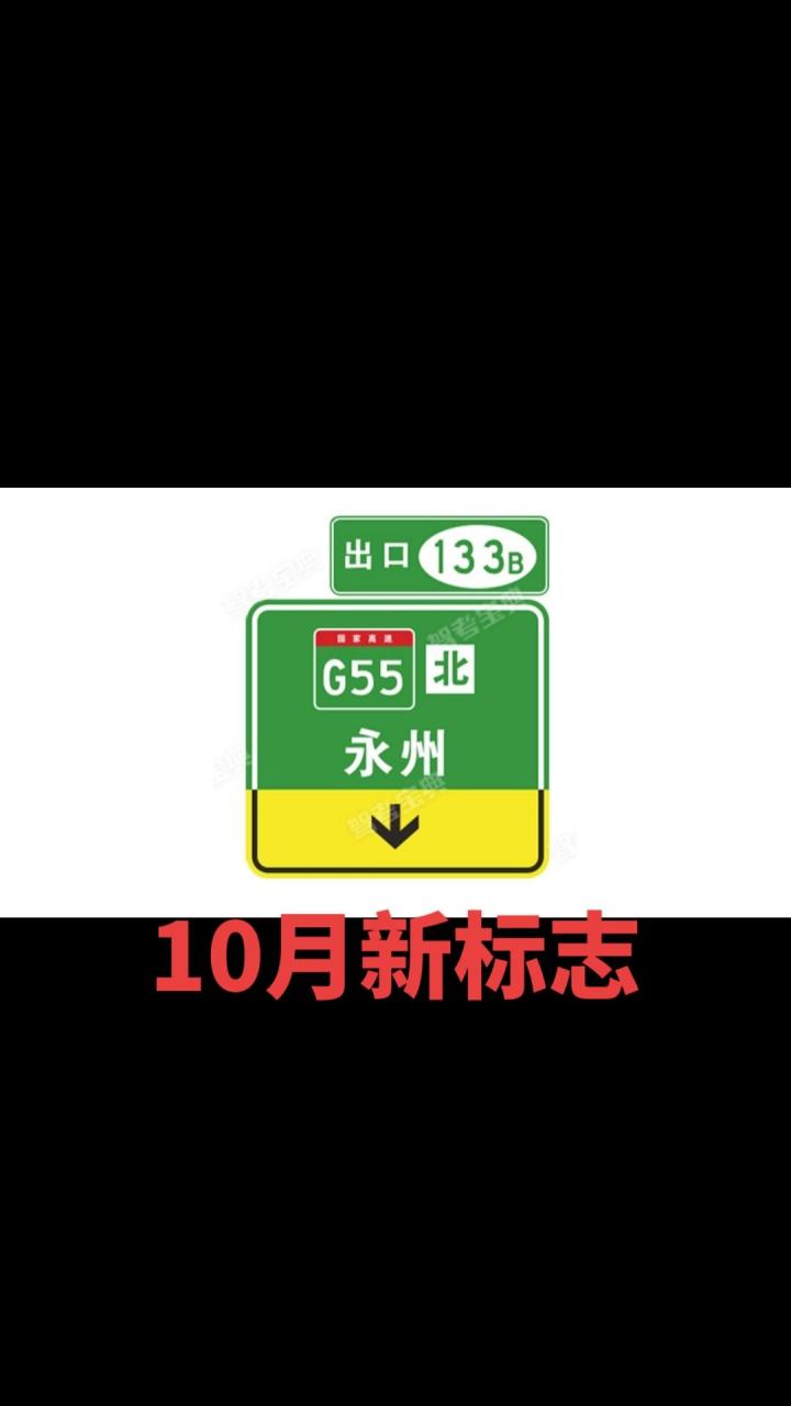 问:这个标志是什么含义? 答:高速公路直出车道指引!