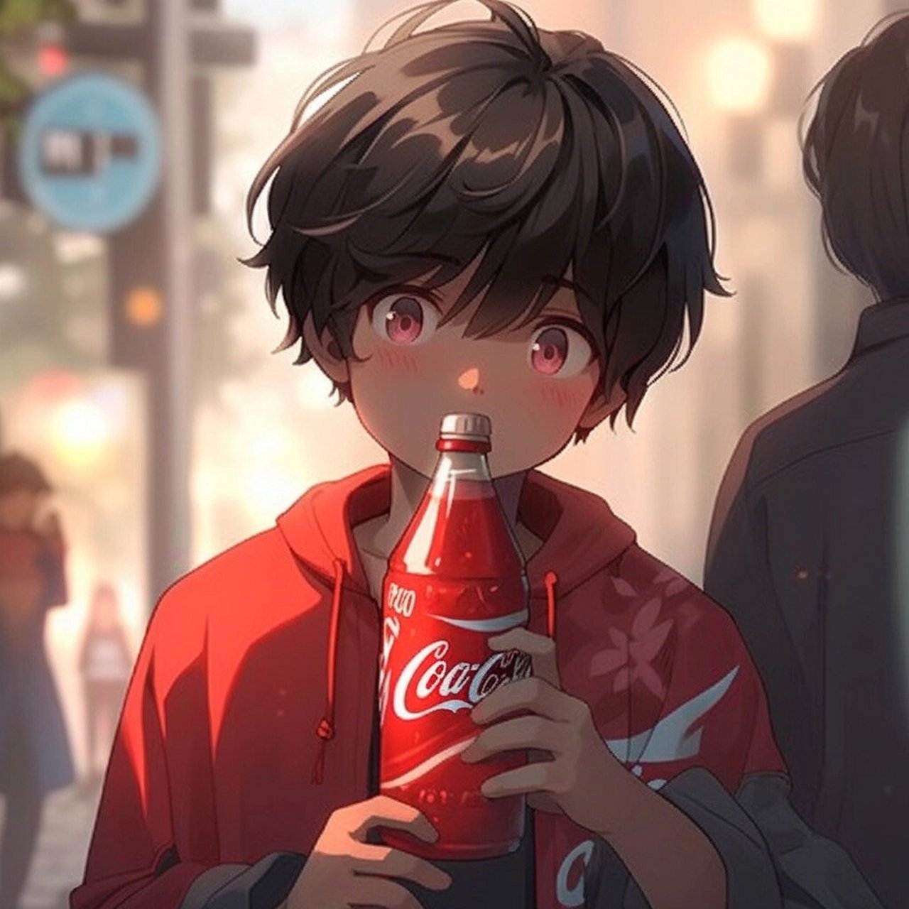 你爱喝可乐吗71送你一组可乐情侣头像,附咒语 咒语(女生版):chibi