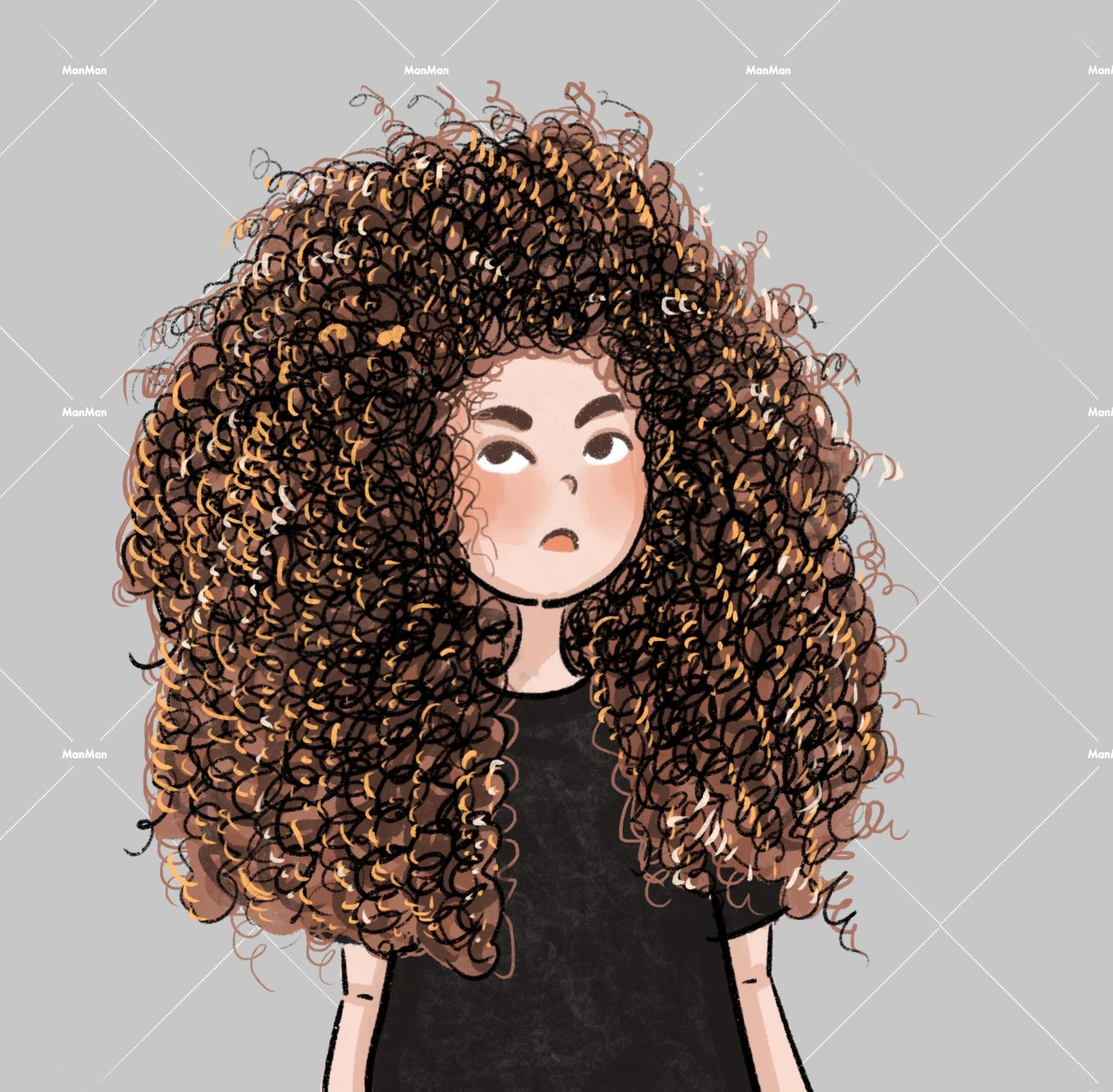 手绘头像表情|爆炸头      手绘爆炸头