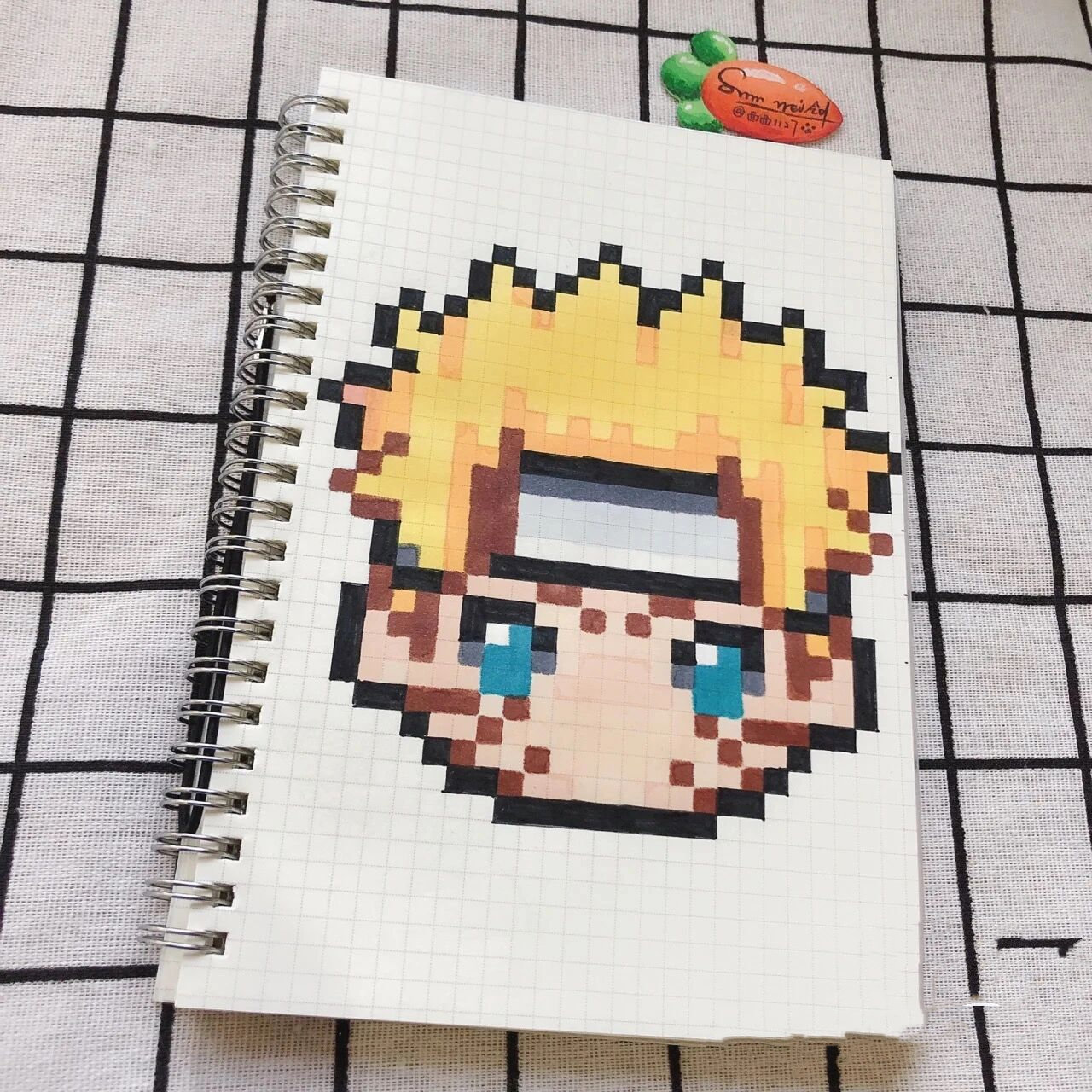 a5格子画像素画(临摹)第三天 火影忍者鸣人