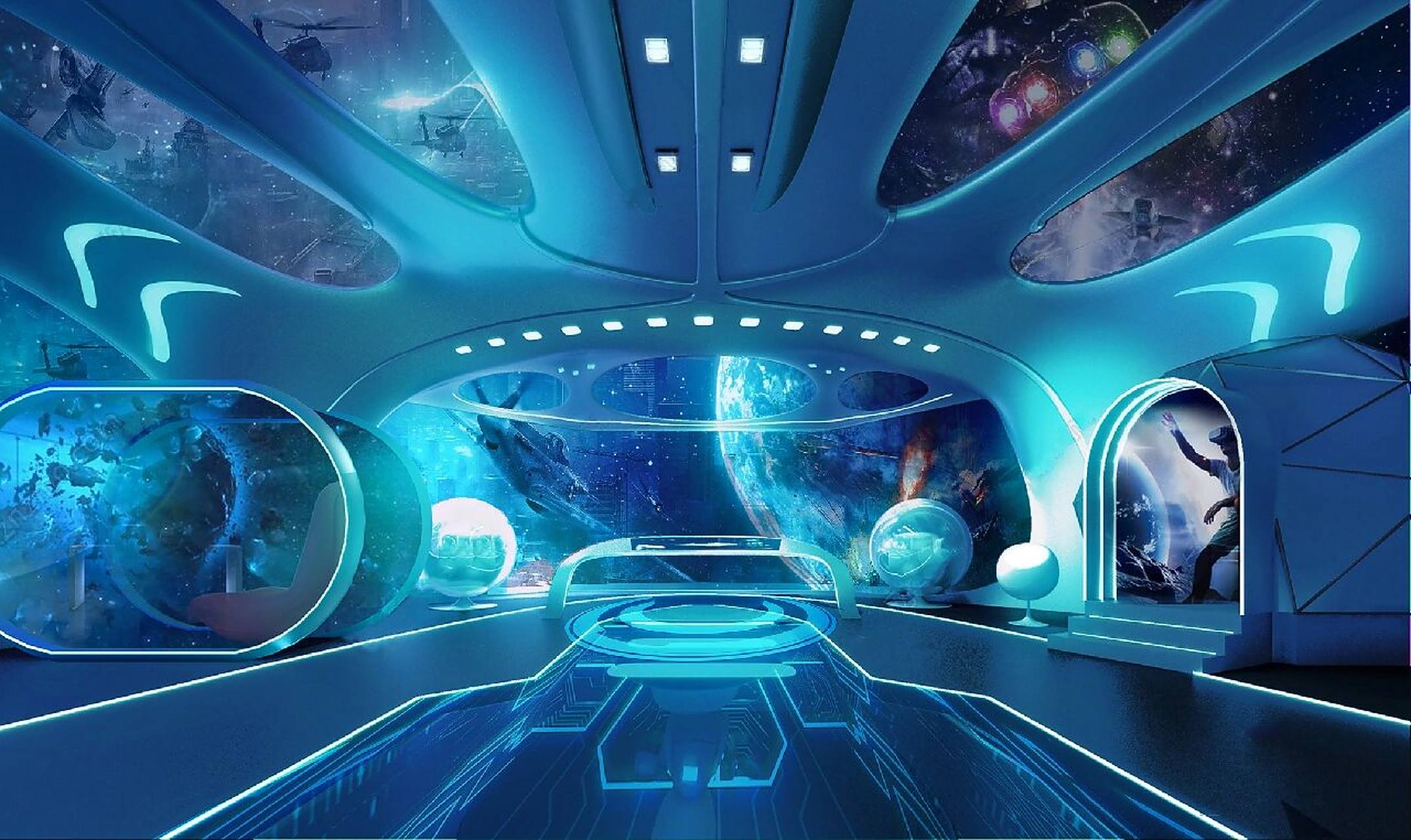 风格迥异的元宇宙科技风宇宙效果图 今年的展板,想做成宇宙科技风嘛?