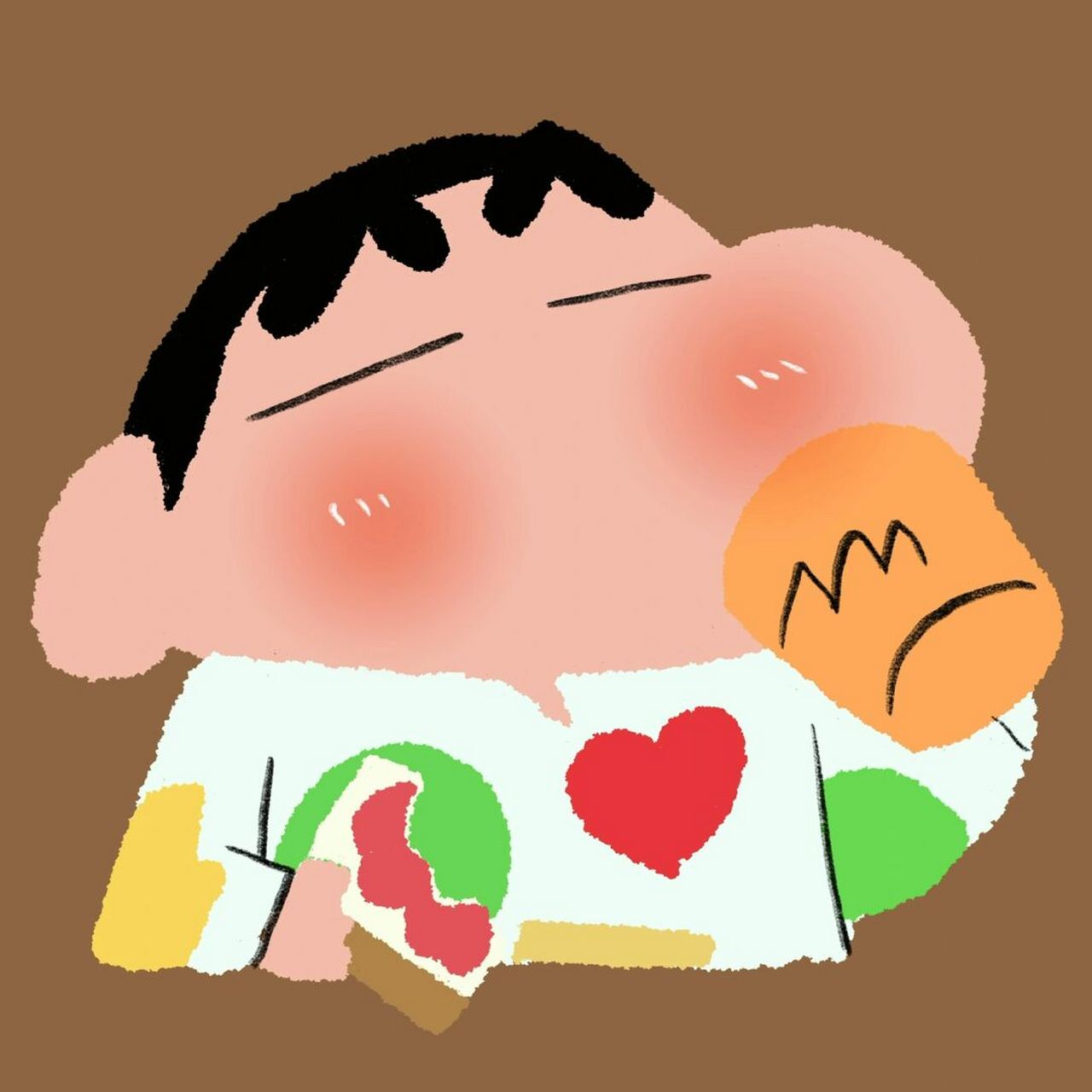 蜡笔小新吃饭拉06可爱头像 快来看!小新要吃饭饭拉!