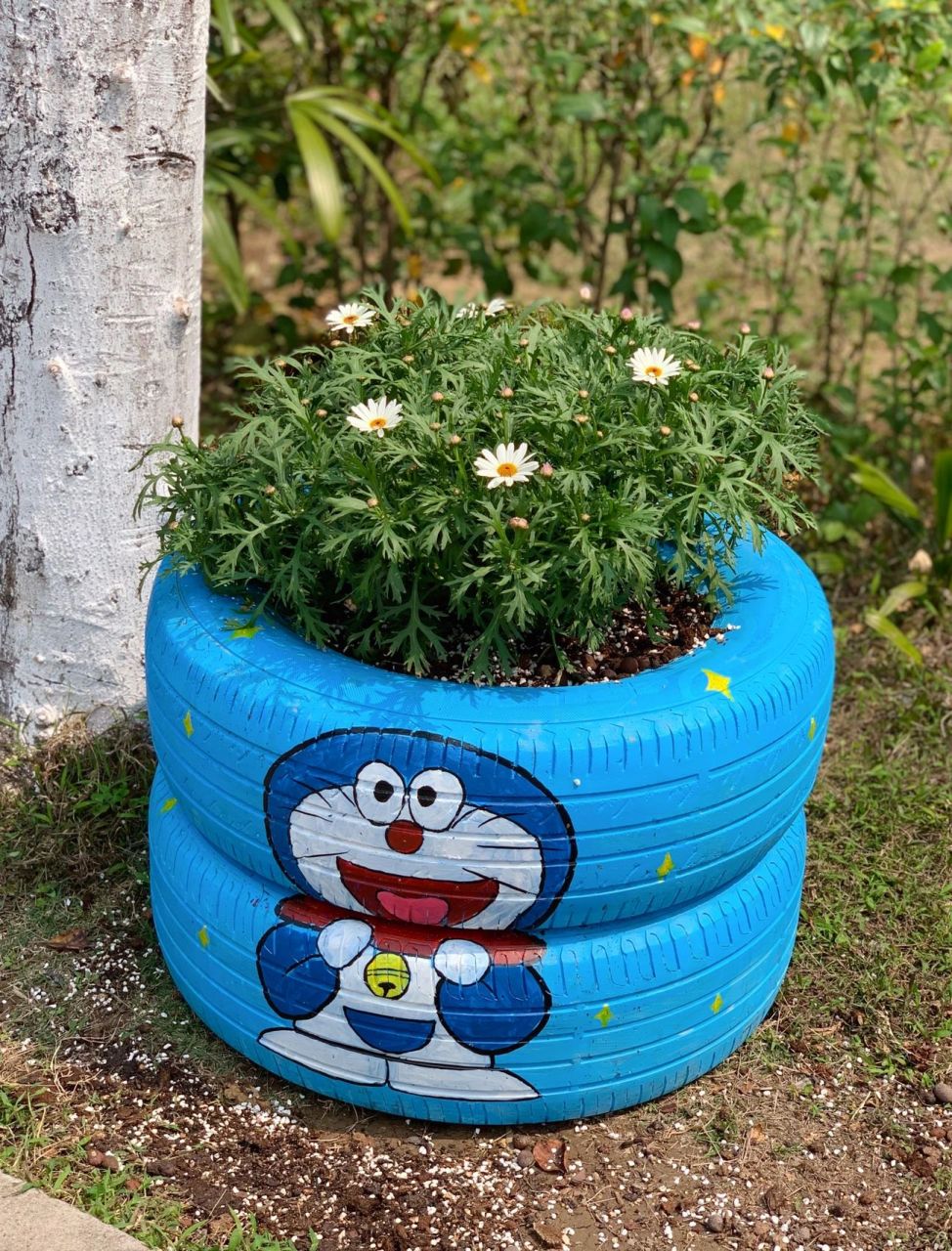 创意轮胎# 校园轮胎创作来啦 这是我第一次手绘轮胎,真的并不是想象中