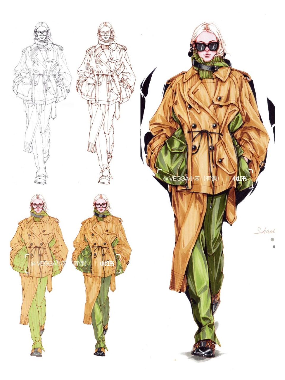 来个系列的 94上色:富莱卡勒三代软头马克笔 94勾线:法卡勒肤色