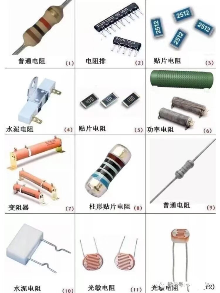 常用电子元器件，smt常用电子元器件