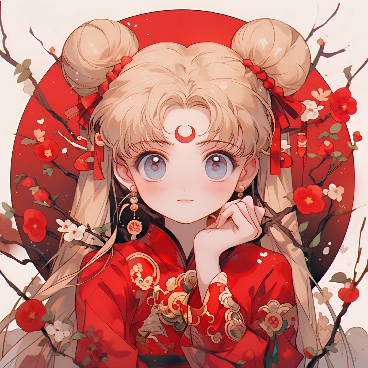 美少女|2024 新年头像 #2024# #新年头像# #涂个新年红# #原创头像