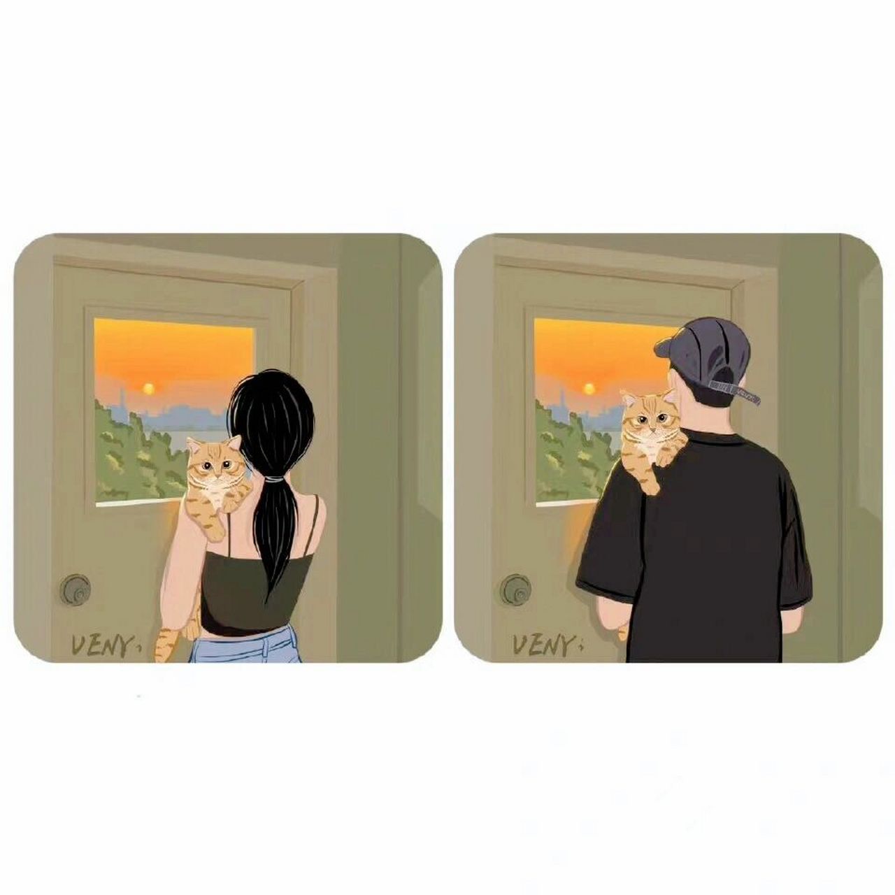 宠物情侣背影头像 背影杀 宠物情侣头像