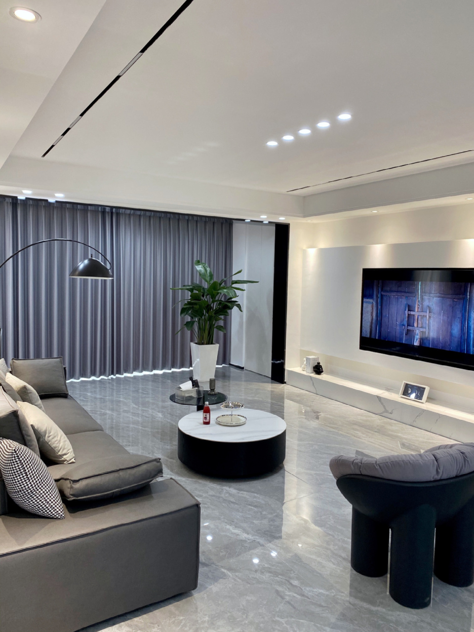 客厅分享|双眼皮吊顶 无主灯设计 附尺寸99 我家原始层高2.