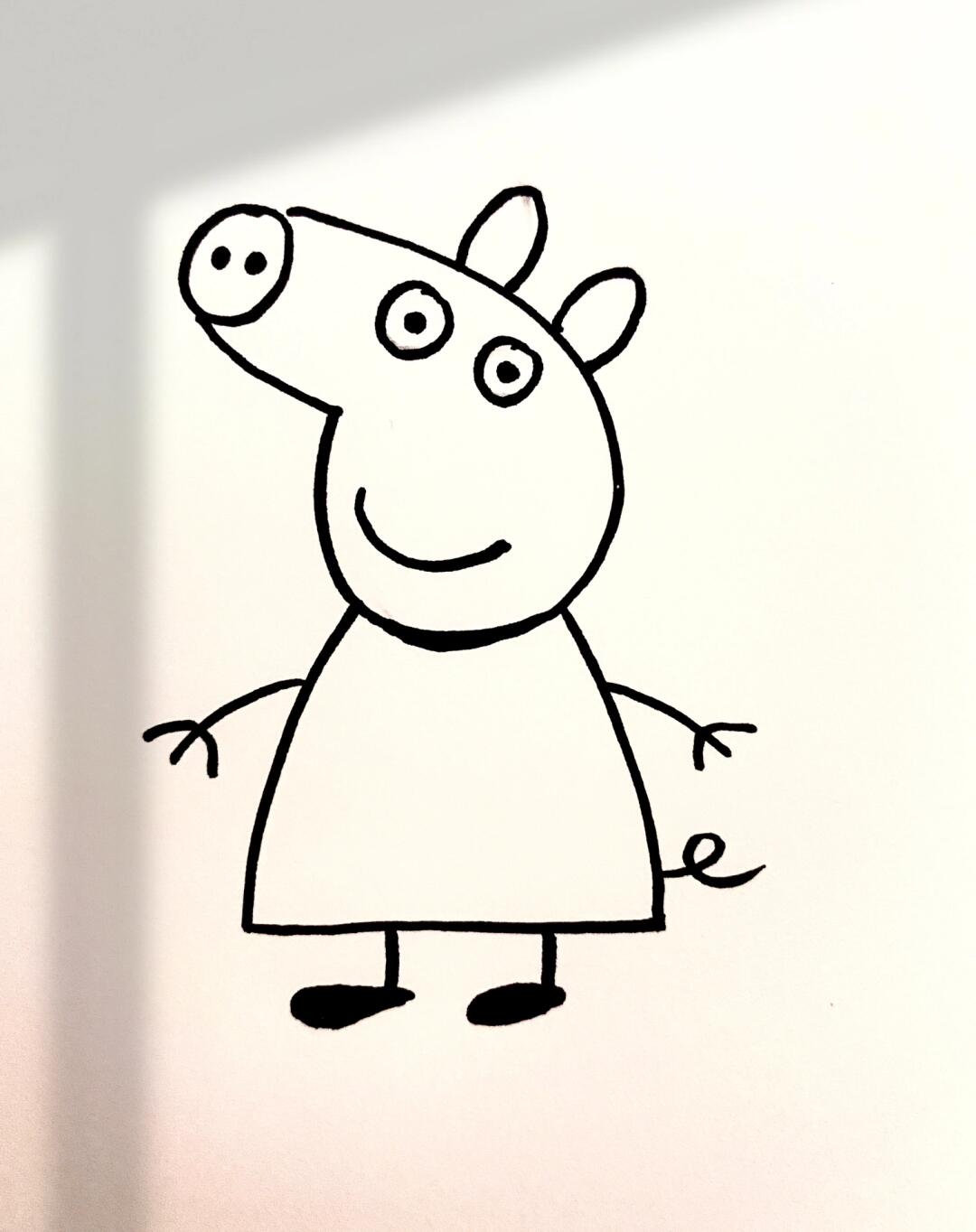 🛍 学会画可爱小猪佩奇的简笔画啦!